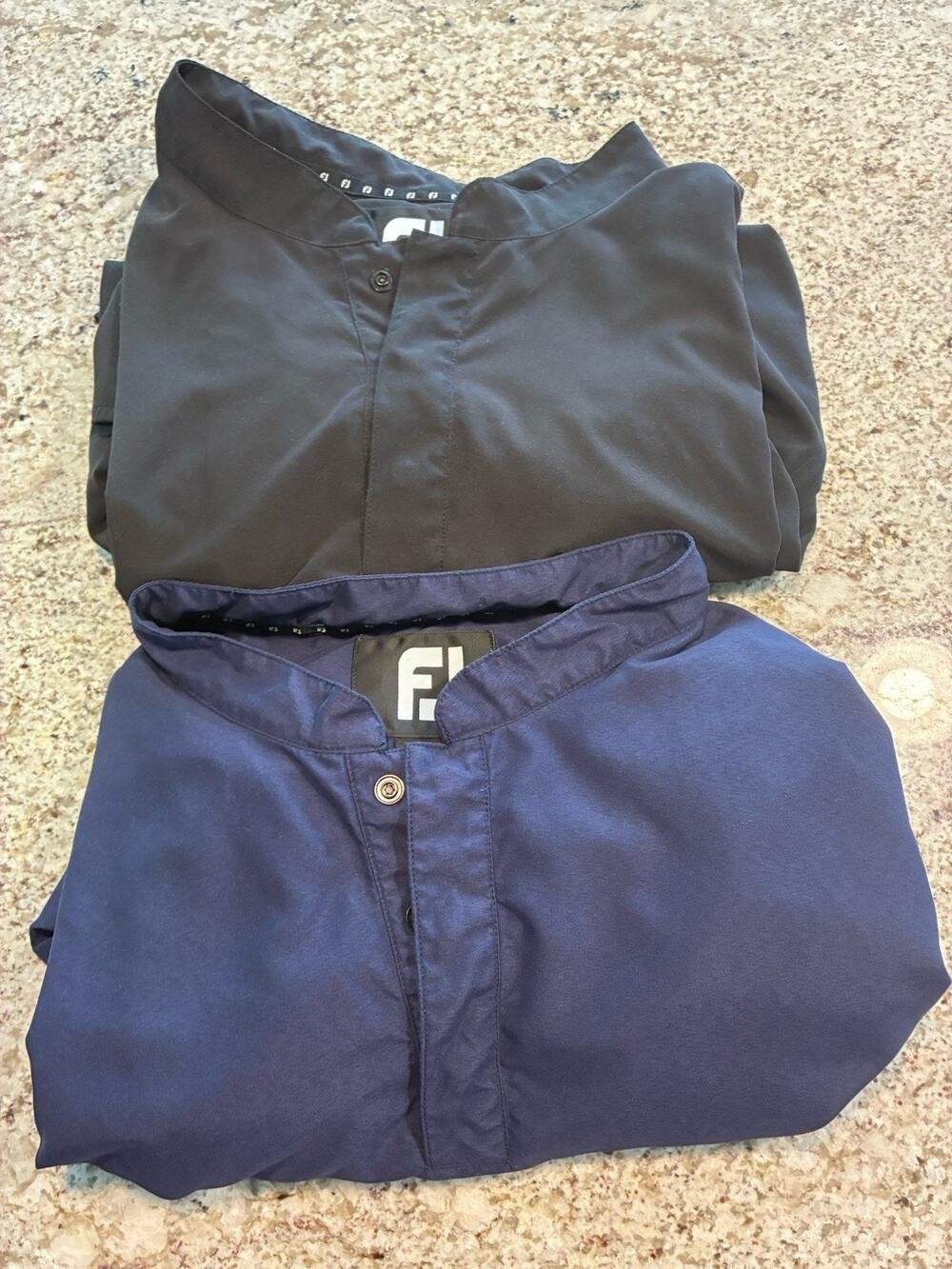 Lot of 2 FootJoy Mens Sleeveless Windbreaker Vest Snaps Zip Pockets Golf Size XL
